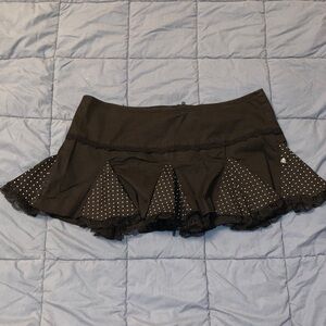 Vintage Y2K Tripp NYC Black Polka Dot Mini Skirt